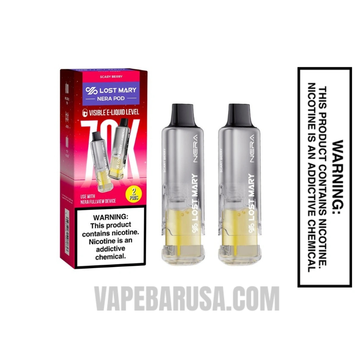 Scary Berry Lost Mary Nera Fullview 70K Disposable Pod With Package Box Scary Berry Lost Mary Nera Fullview 70K Disposable Pod With Package Box