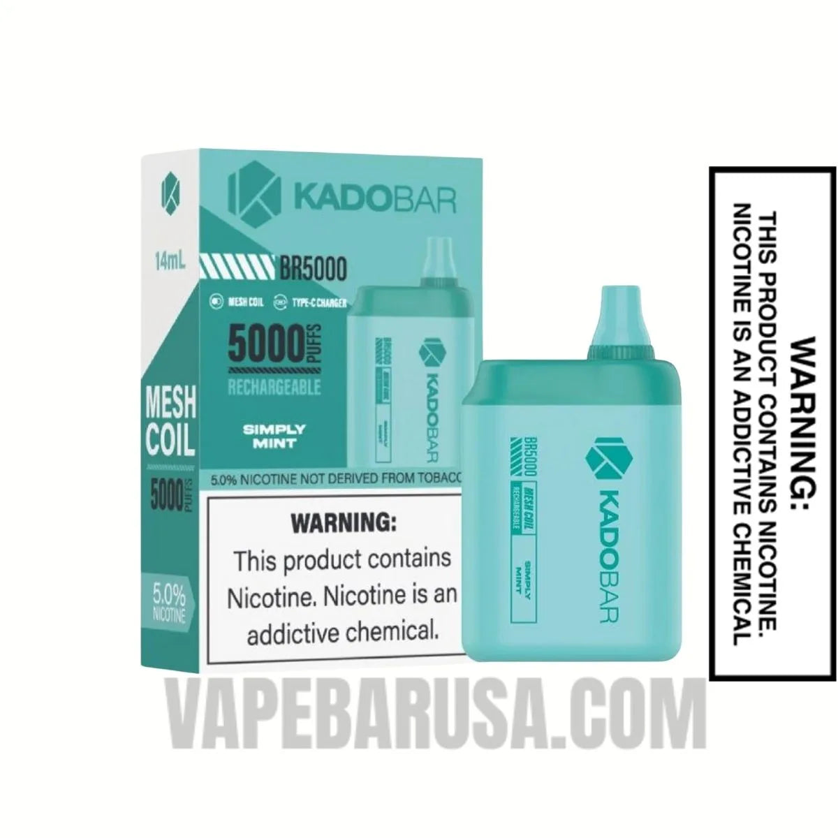 Simply Mint Kado Bar BR5000 Disposable Vape With Package Box Simply Mint Kado Bar BR5000 Disposable Vape With Package Box