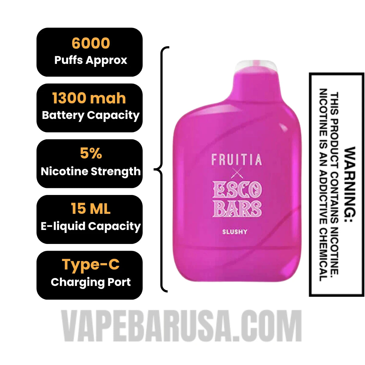 Slushy Esco Bars 6000 Puffs Disposable Vape Specifications Slushy Esco Bars 6000 Puffs Disposable Vape Specifications