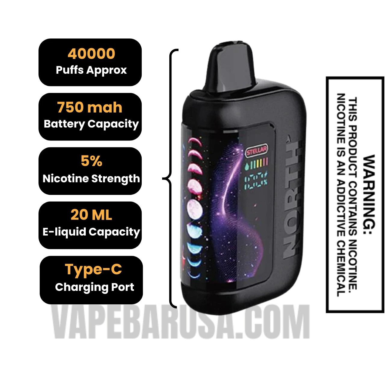 Sour Apple Ice North Stellar Dark Moon 40K Disposable Vape specifications Sour Apple Ice North Stellar Dark Moon 40K Disposable Vape specifications