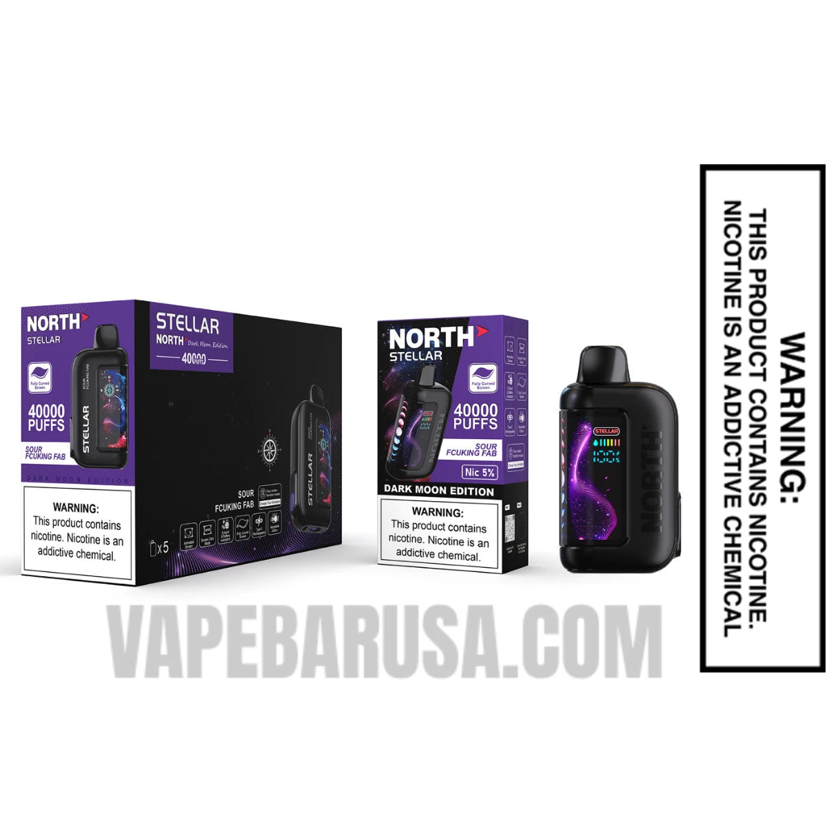Sour Fcuking Fab North Stellar Dark Moon 40K Disposable Vape with Bundle box Sour Fcuking Fab North Stellar Dark Moon 40K Disposable Vape with Bundle box