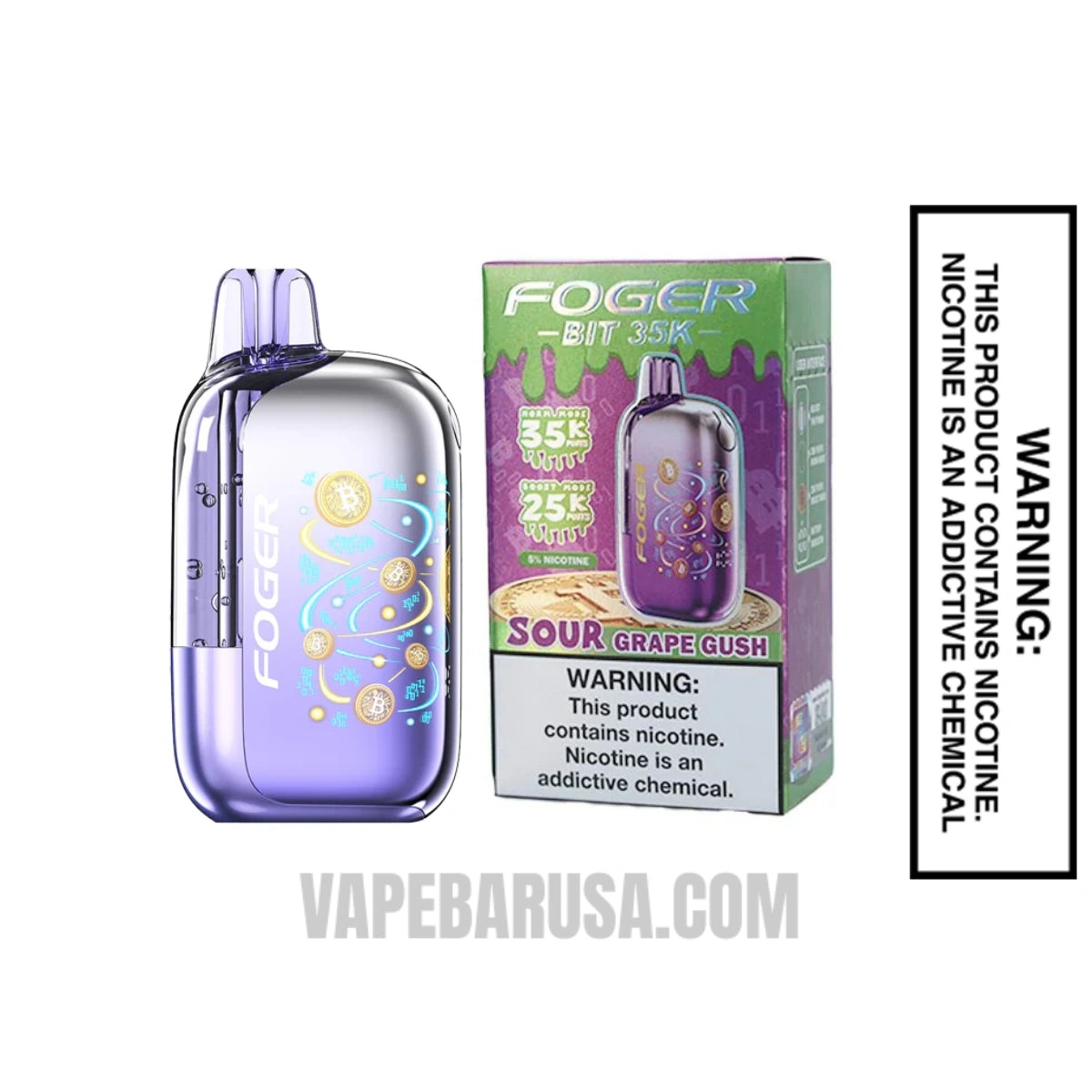 Sour Grape Gush Foger Bit 35K Disposable Vape With Package Box Sour Grape Gush Foger Bit 35K Disposable Vape With Package Box