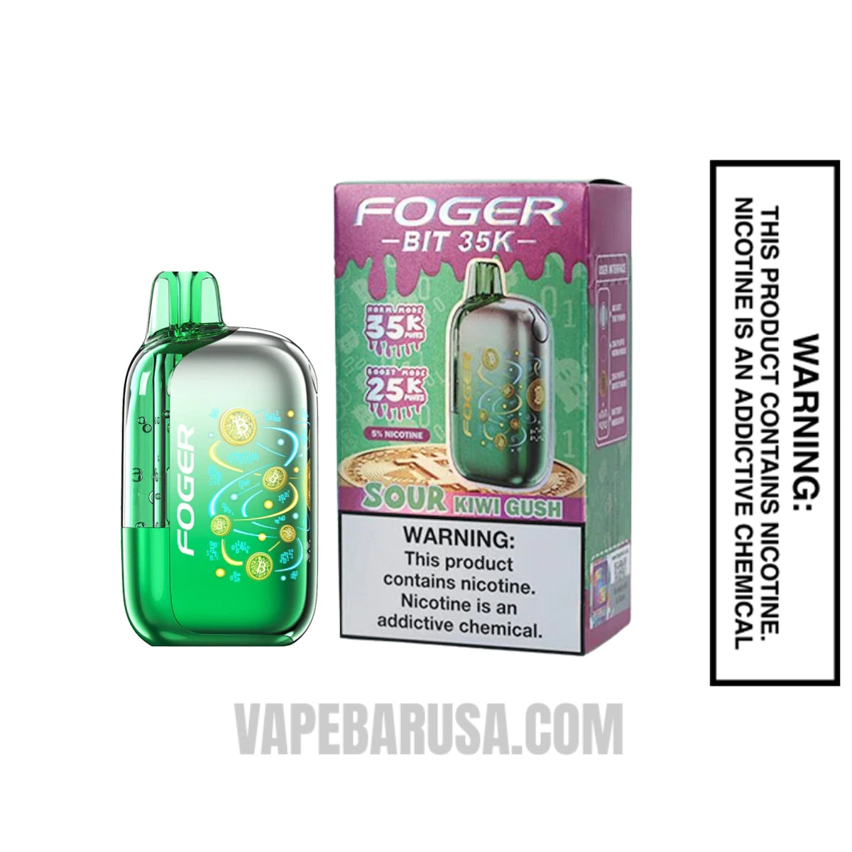 Sour Kiwi Gush Foger Bit 35K Disposable Vape With Package Box Sour Kiwi Gush Foger Bit 35K Disposable Vape With Package Box
