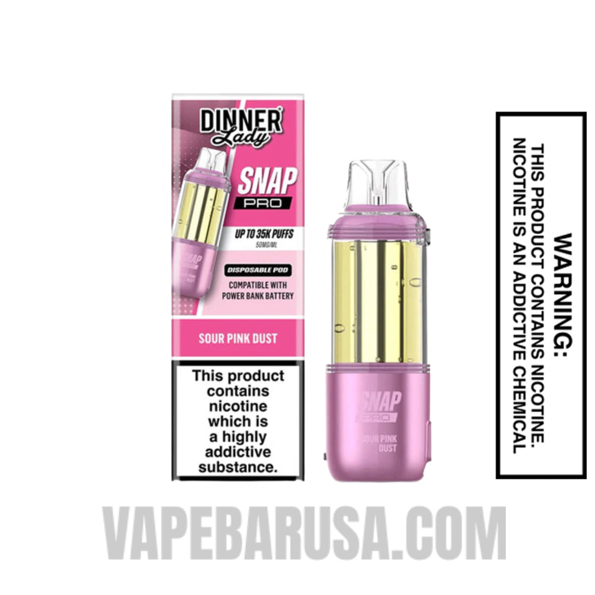 Sour Pink Dust Dinner Lady Snap Pro 35K Disposable Vape Pod With Package Box Sour Pink Dust Dinner Lady Snap Pro 35K Disposable Vape Pod With Package Box