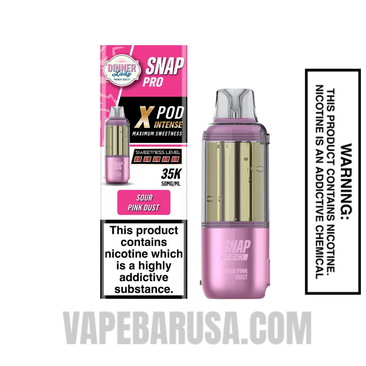 Sour Pink Dust Dinner Lady Snap Pro Intense 35K Pre-filled Replacement Pod Sour Pink Dust Dinner Lady Snap Pro Intense 35K Pre-filled Replacement Pod