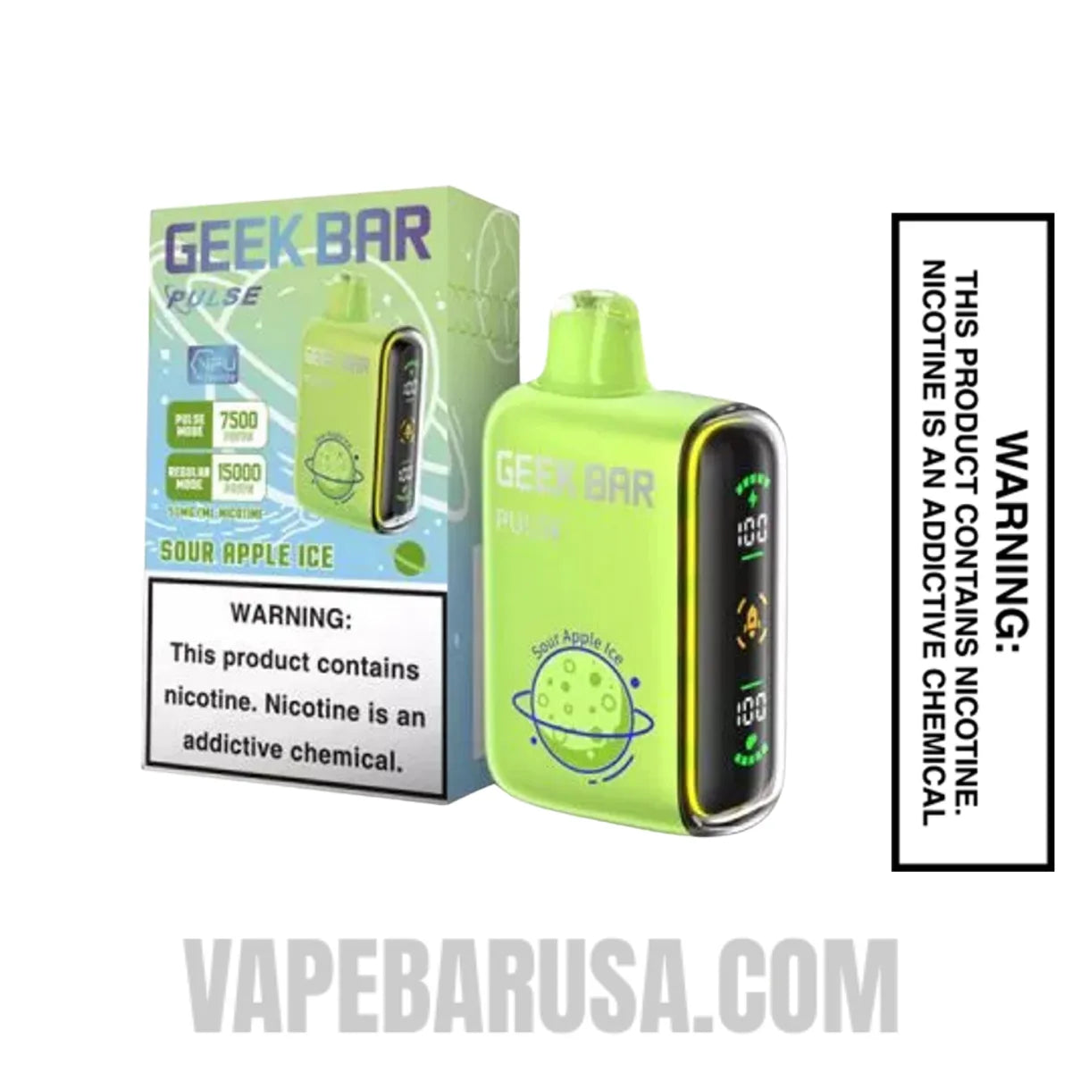 Sour Apple Ice Geek Bar Pulse Disposable Vape With Package Box Sour Apple Ice Geek Bar Pulse Disposable Vape With Package Box