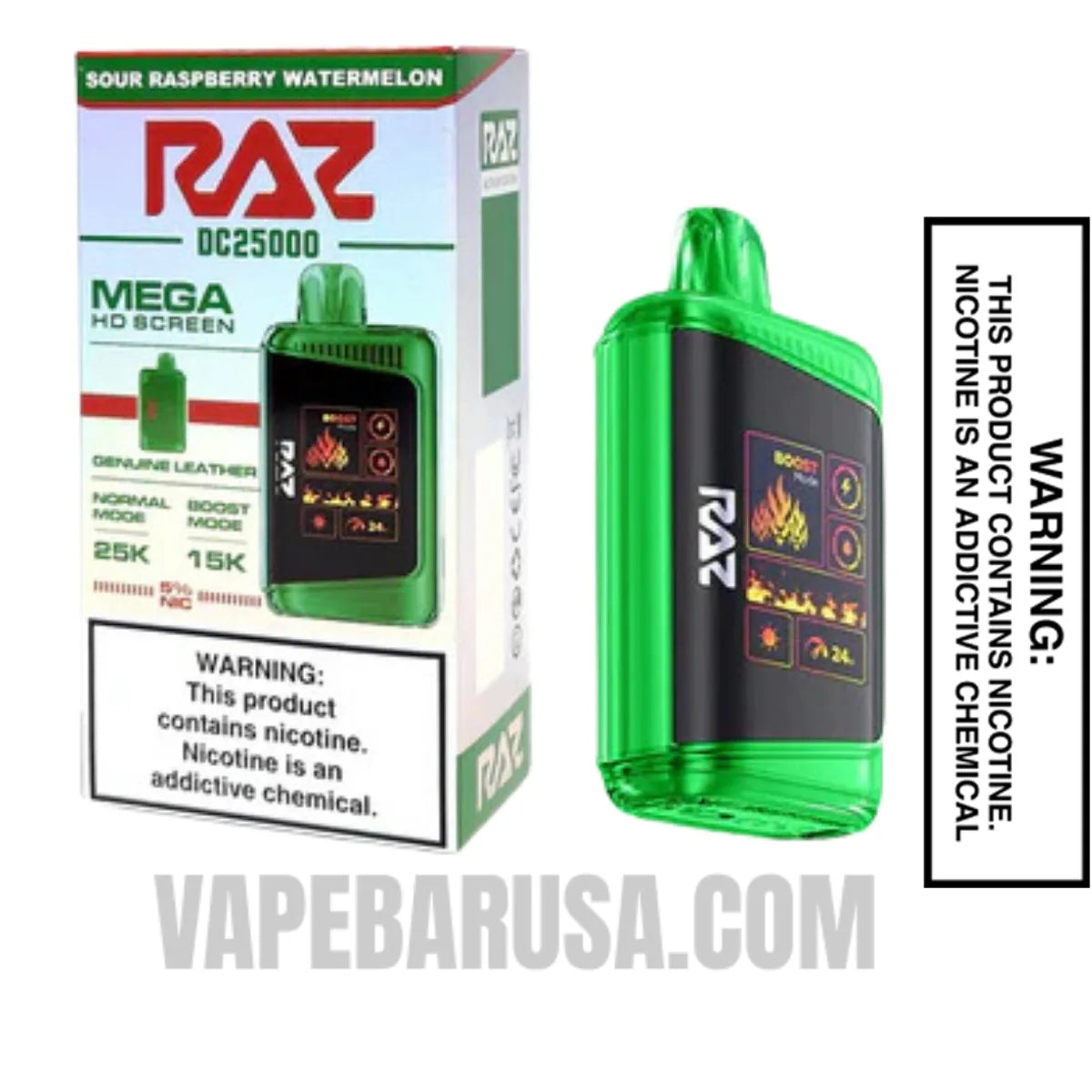 Sour Raspberry Watermelon RAZ DC25000 Disposable Vape With Package Box Sour Raspberry Watermelon RAZ DC25000 Disposable Vape With Package Box