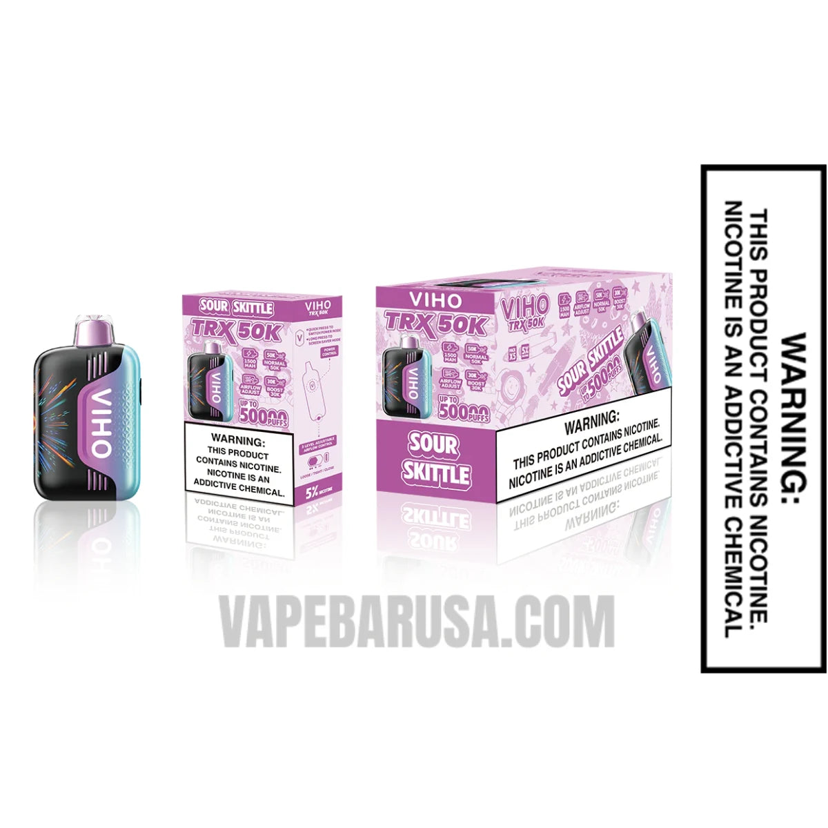 Sour Skittles VIHO TRX 50K Disposable Vape With Bundle Pack Sour Skittles VIHO TRX 50K Disposable Vape With Bundle Pack