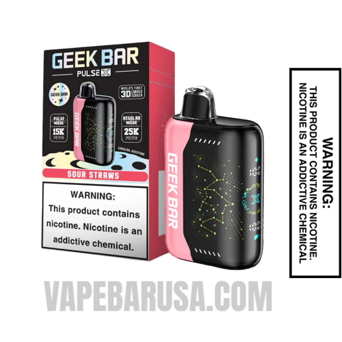 Sour Straws Geek Bar Pulse X Disposable Vape With Package Box Sour Straws Geek Bar Pulse X Disposable Vape With Package Box