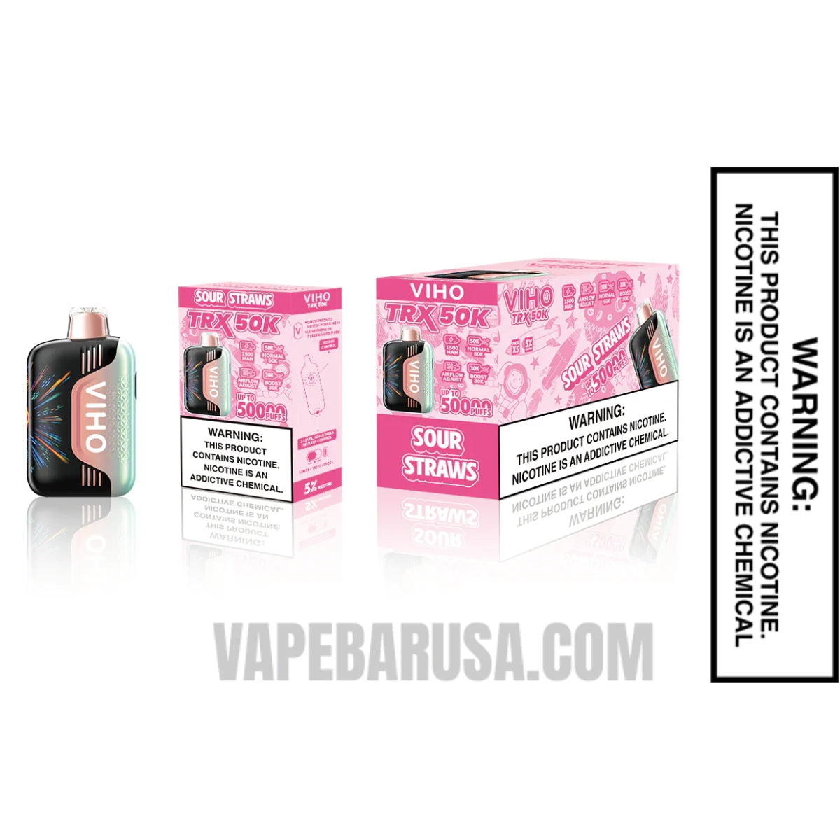 Sour Straws VIHO TRX 50K Disposable Vape With Bundle Pack Sour Straws VIHO TRX 50K Disposable Vape With Bundle Pack