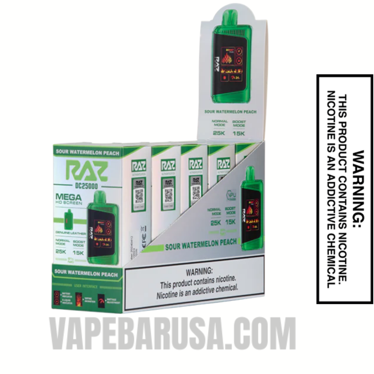 Sour Watermelon Peach RAZ DC25000 Disposable Vape With Bundle Pack Sour Watermelon Peach RAZ DC25000 Disposable Vape With Bundle Pack