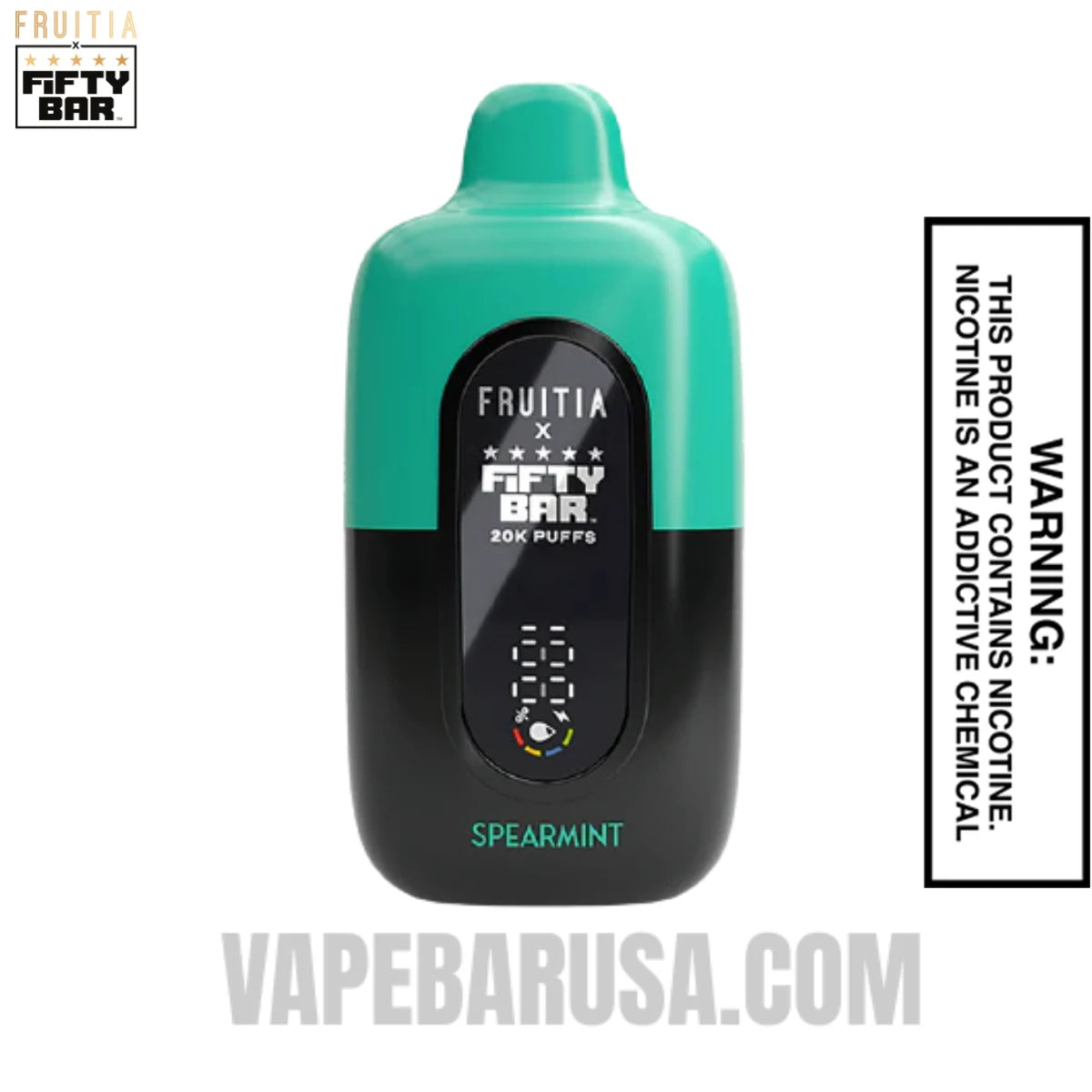 Spearmint Fruitia X Fifty Bar 20K Vape Spearmint Fruitia X Fifty Bar 20K Vape