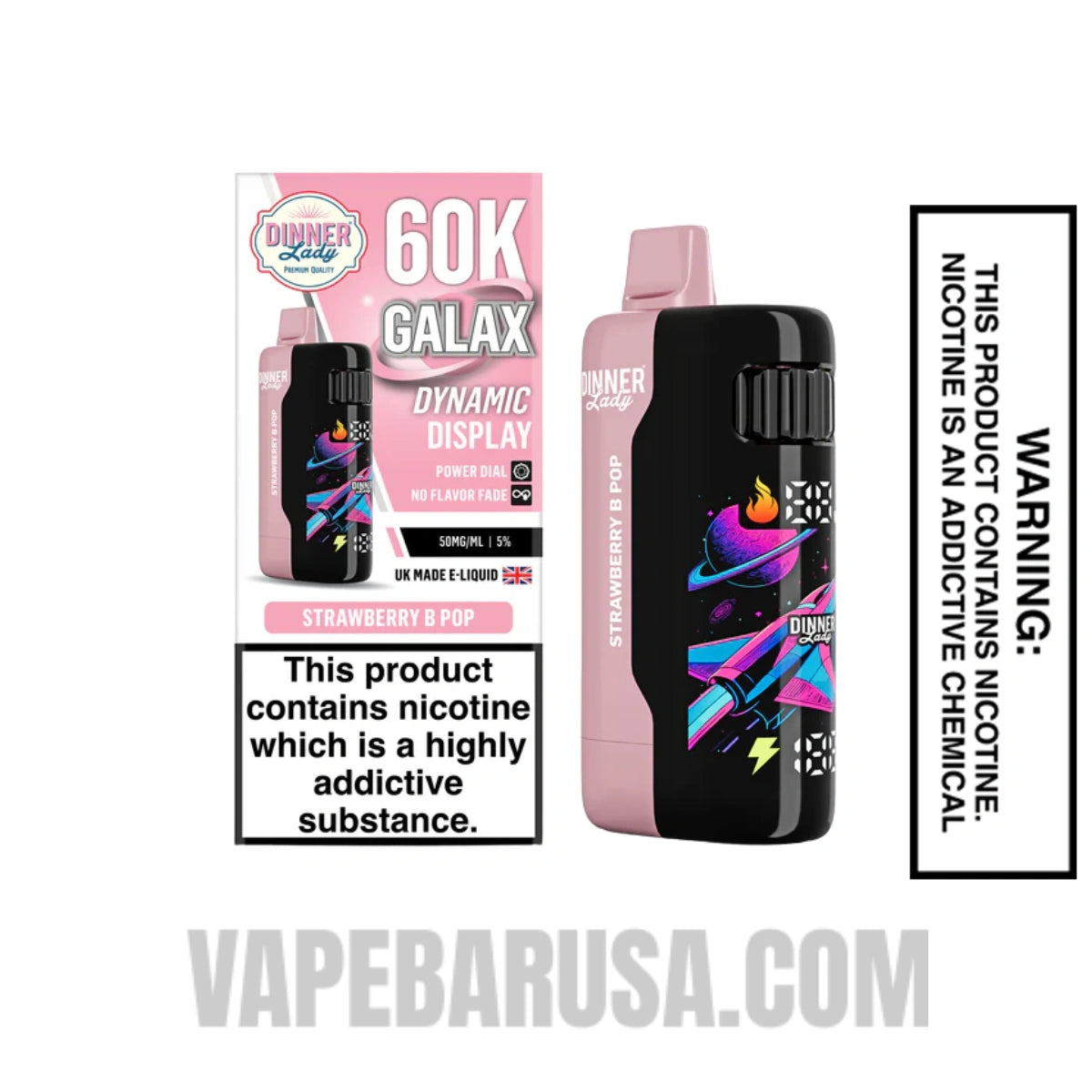 Strawberry B Pop Dinner Lady Galax 60K Disposable Vape with package box Strawberry B Pop Dinner Lady Galax 60K Disposable Vape with package box