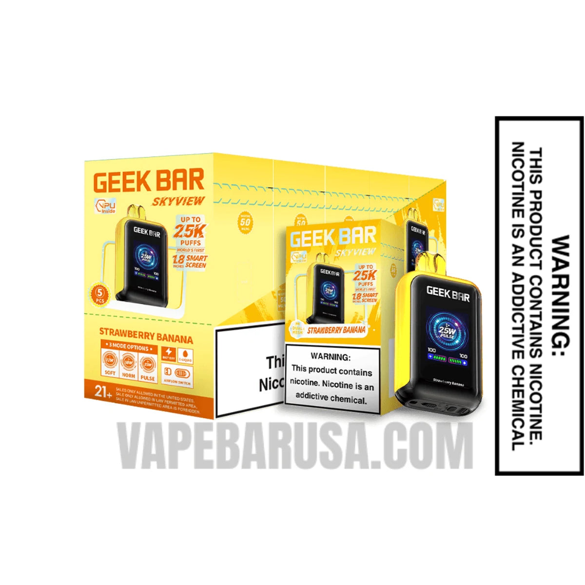 Strawberry Banana Geek Bar Skyview Disposable Vape With Bundle Pack Strawberry Banana Geek Bar Skyview Disposable Vape With Bundle Pack