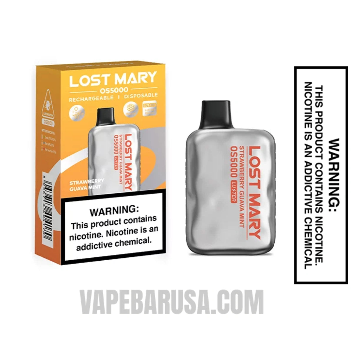 Strawberry Guava Mint Lost Mary OS5000 Disposable Vape With Package Box Strawberry Guava Mint Lost Mary OS5000 Disposable Vape With Package Box