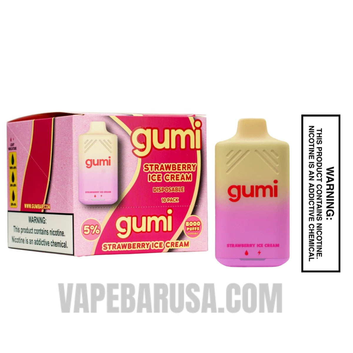 Strawberry Ice Cream Gumi Bar Disposable Vape 8000 Puffs With Bundle Pack Strawberry Ice Cream Gumi Bar Disposable Vape 8000 Puffs With Bundle Pack