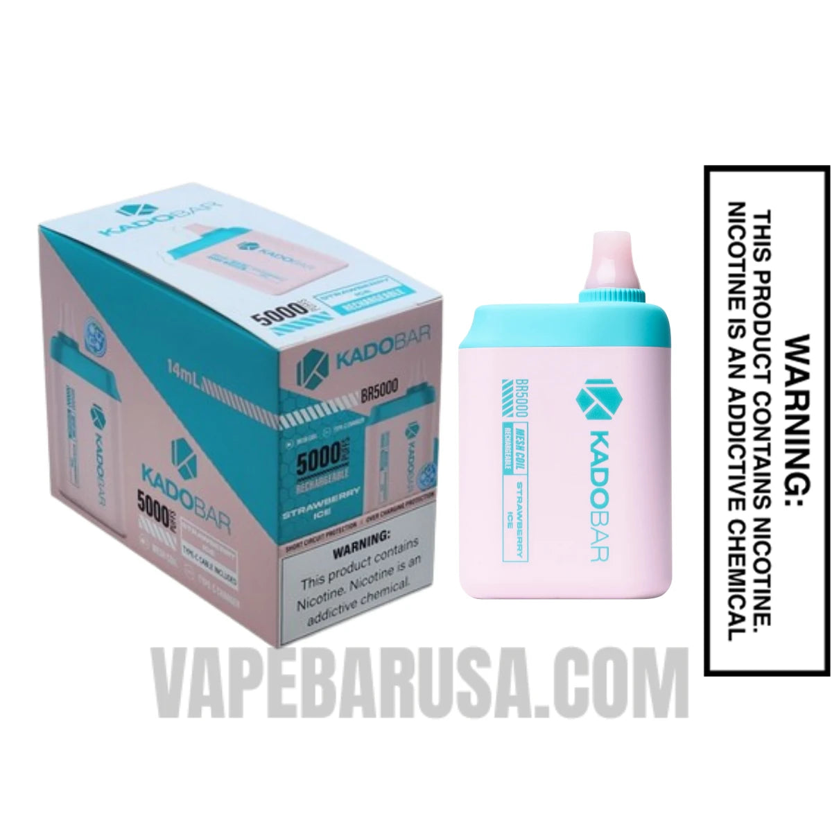 Strawberry Ice Kado Bar BR5000 Disposable Vape With Bundle Pack Strawberry Ice Kado Bar BR5000 Disposable Vape With Bundle Pack