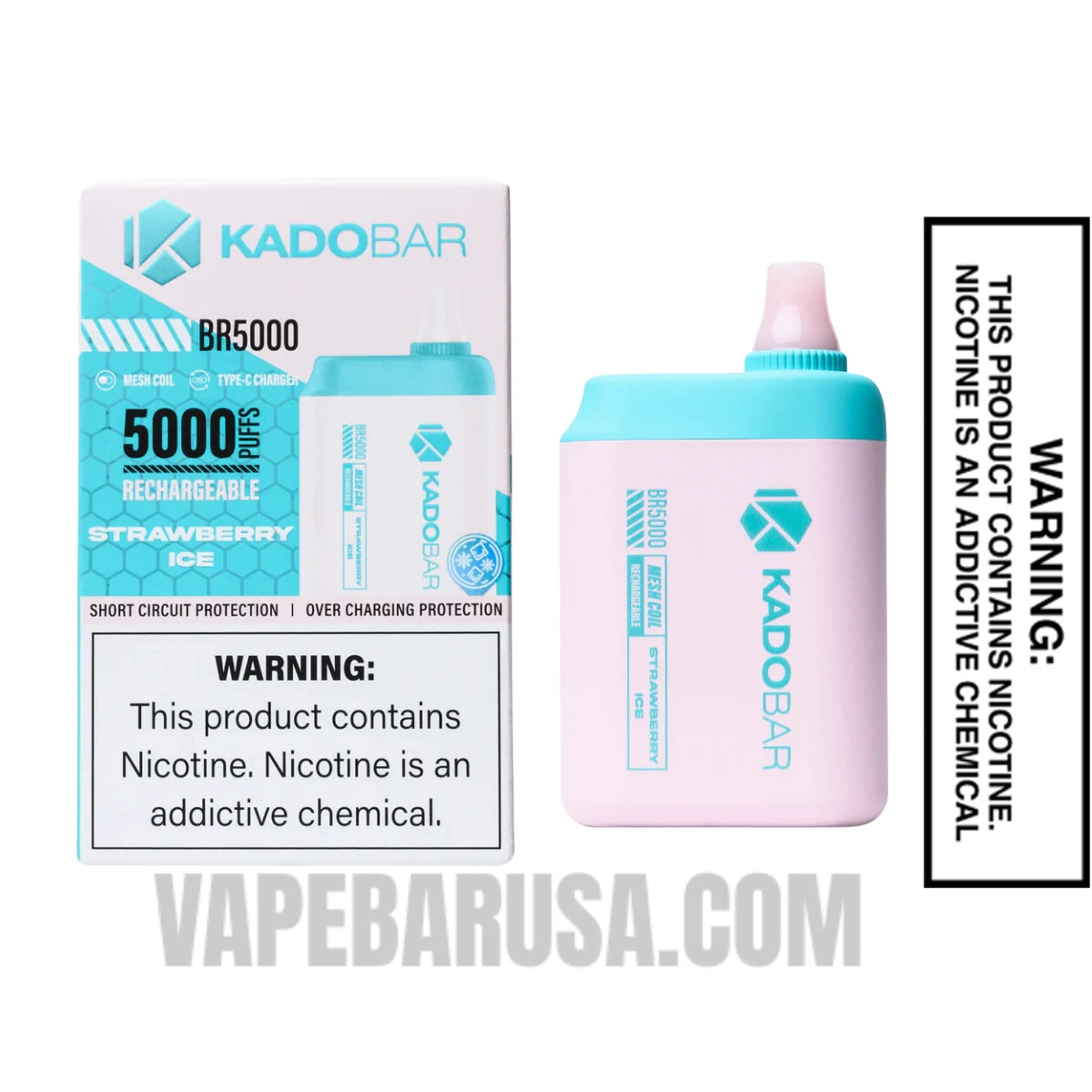 Strawberry Ice Kado Bar BR5000 Disposable Vape with Package Box Strawberry Ice Kado Bar BR5000 Disposable Vape with Package Box