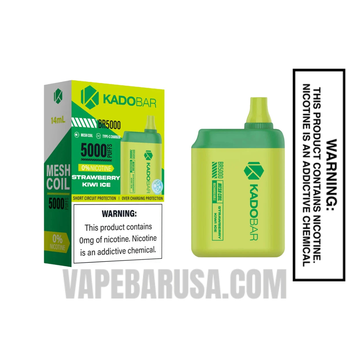 Strawberry Kiwi Ice Kado Bar BR5000 Disposable Vape With Package Box Strawberry Kiwi Ice Kado Bar BR5000 Disposable Vape With Package Box