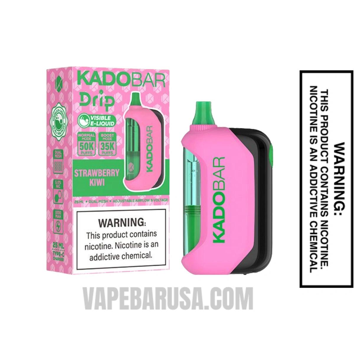 Strawberry Kiwi Kado Bar Drip 50K Disposable Vape With Package Box Strawberry Kiwi Kado Bar Drip 50K Disposable Vape With Package Box