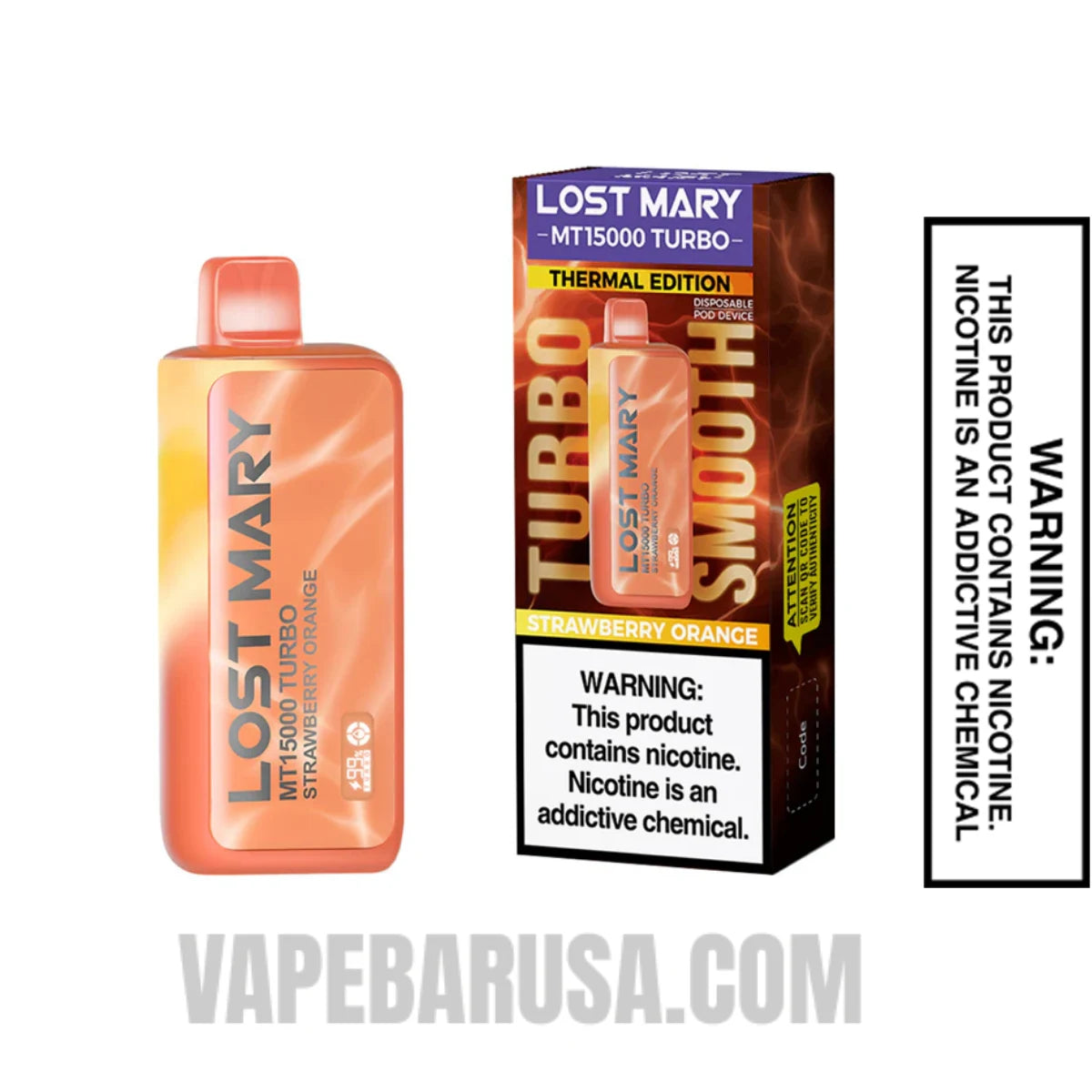 Strawberry Orange Lost Mary MT15000 Disposable Vape With Package Box Strawberry Orange Lost Mary MT15000 Disposable Vape With Package Box
