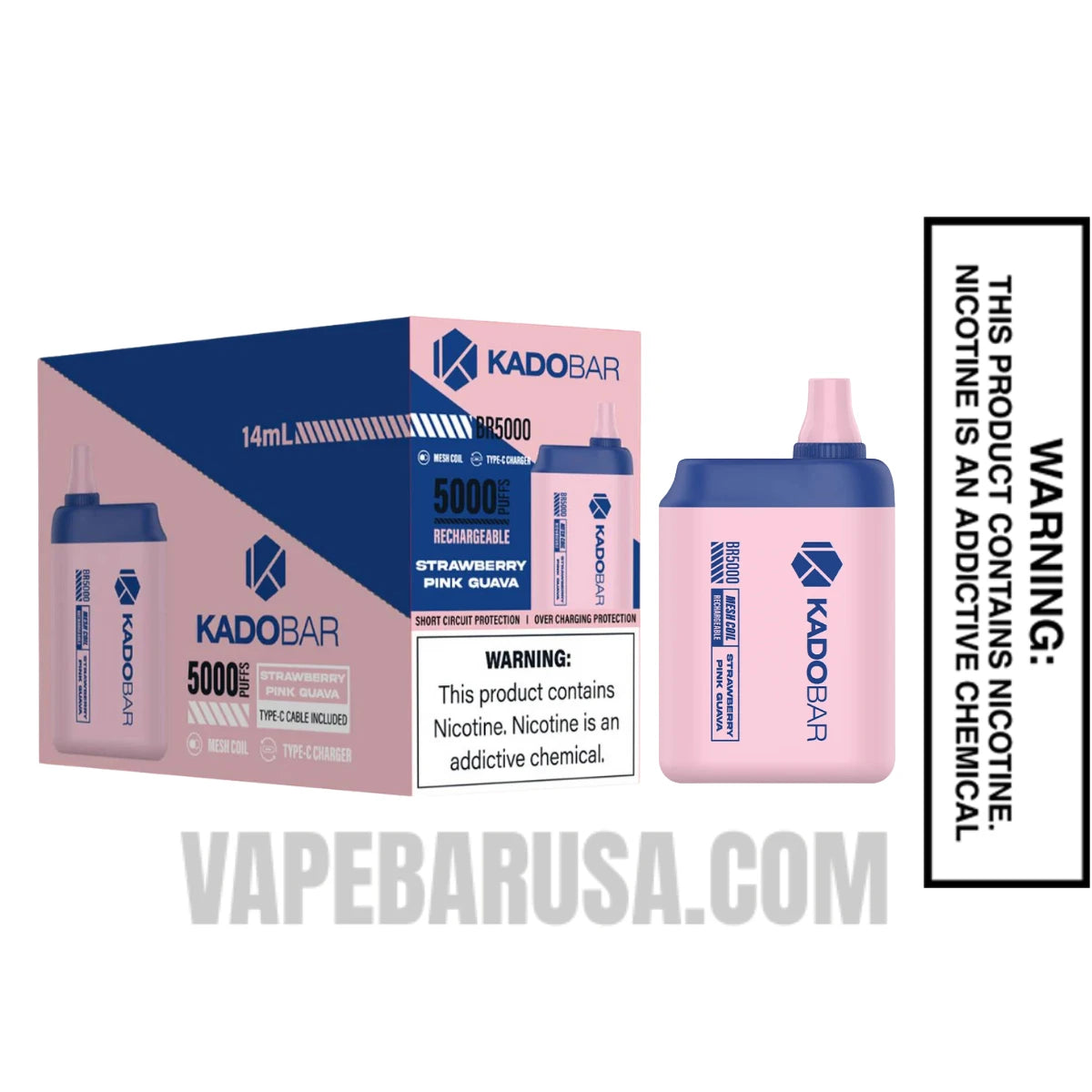 Strawberry Pink Guava Kado Bar BR5000 Disposable Vape Strawberry Pink Guava Kado Bar BR5000 Disposable Vape