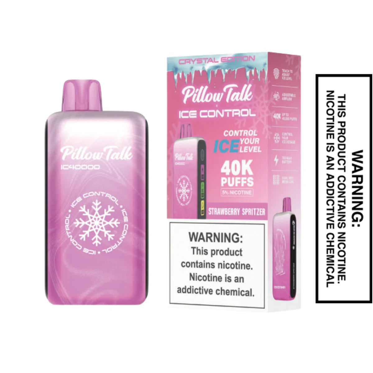 Strawberry Spritzer Pillow Talk IC40000 Crystal Edition Vape With Package Box Strawberry Spritzer Pillow Talk IC40000 Crystal Edition Vape With Package Box