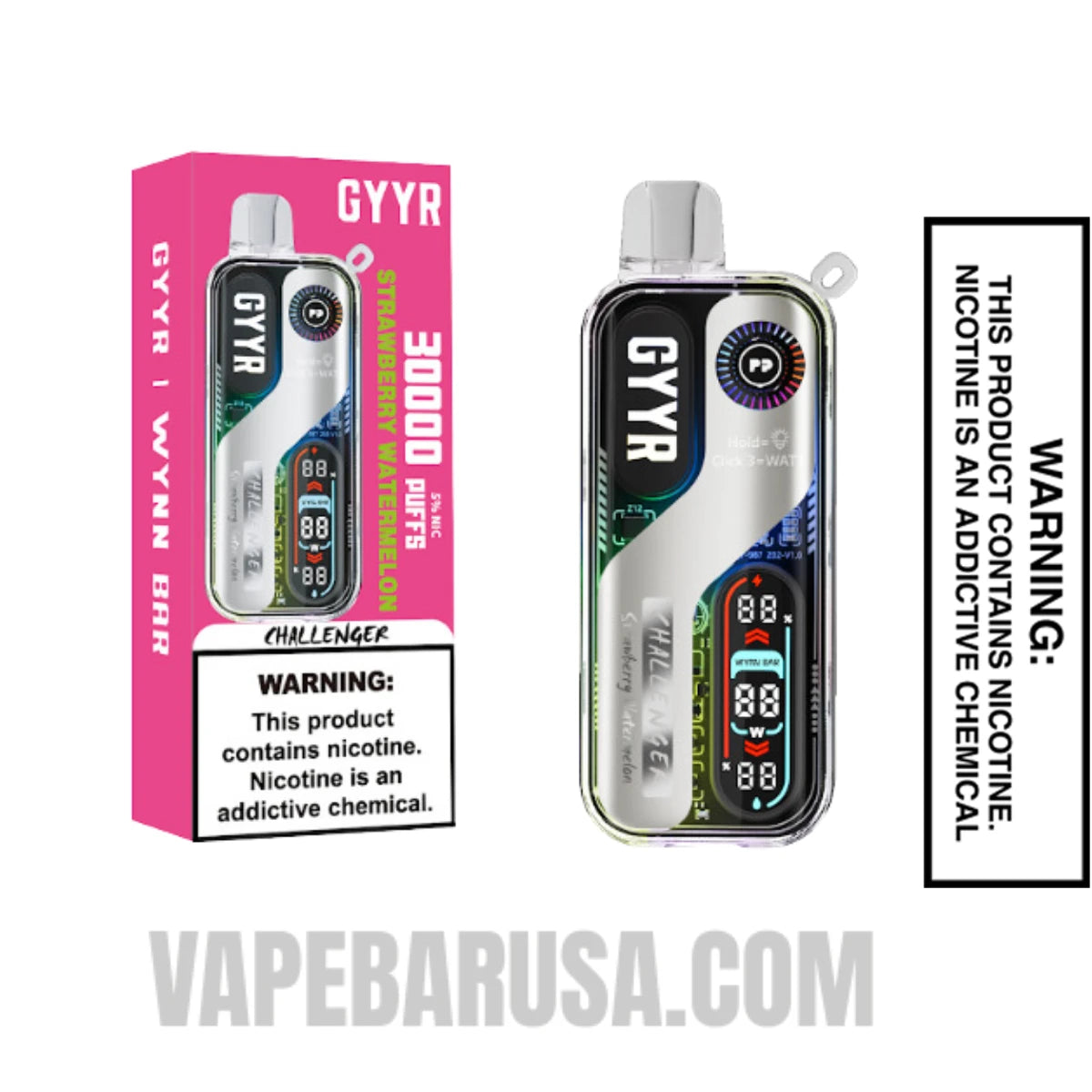 Strawberry Watermelon GYYR X Wynn Bar Challenger 30K Vape With Package Box Strawberry Watermelon GYYR X Wynn Bar Challenger 30K Vape With Package Box