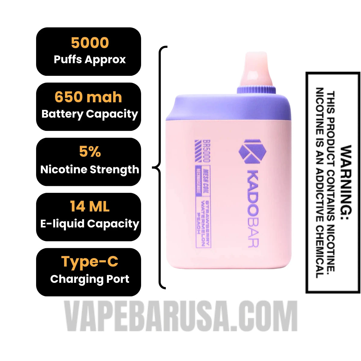 Strawberry Watermelon Peach Kado Bar BR5000 Specifications Strawberry Watermelon Peach Kado Bar BR5000 Specifications