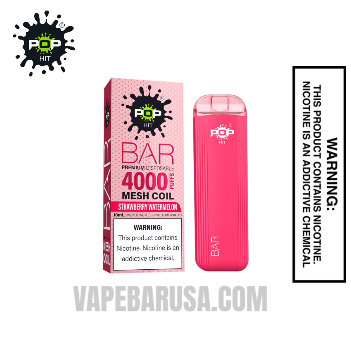 Strawberry Watermelon Pop HIT Bar 4000 Puffs Disposable Vape Strawberry Watermelon Pop HIT Bar 4000 Puffs Disposable Vape