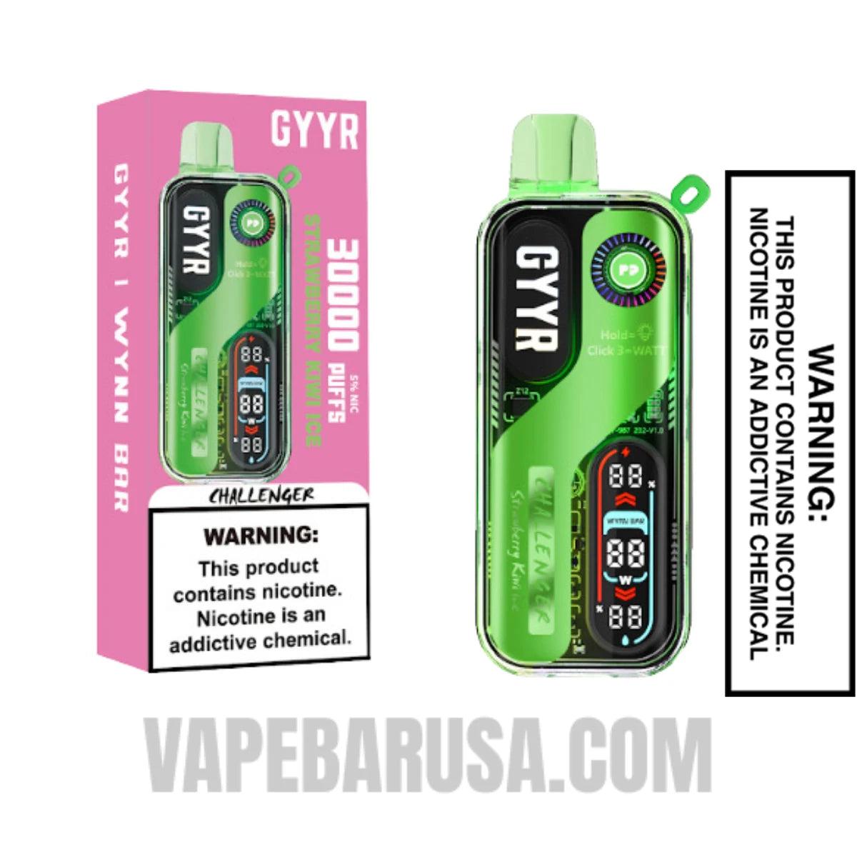 Strawberry Kiwi Ice GYYR X Wynn Bar Challenger 30K Vape With Package Box Strawberry Kiwi Ice GYYR X Wynn Bar Challenger 30K Vape With Package Box