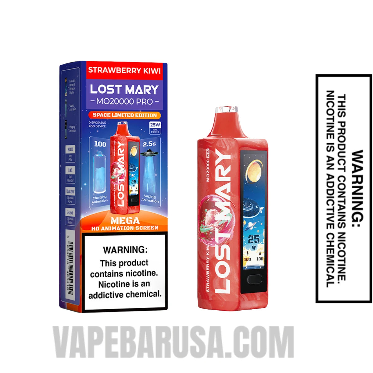 Strawberry Kiwi Lost Mary MO20000 Disposable Vape With Package Box Strawberry Kiwi Lost Mary MO20000 Disposable Vape With Package Box