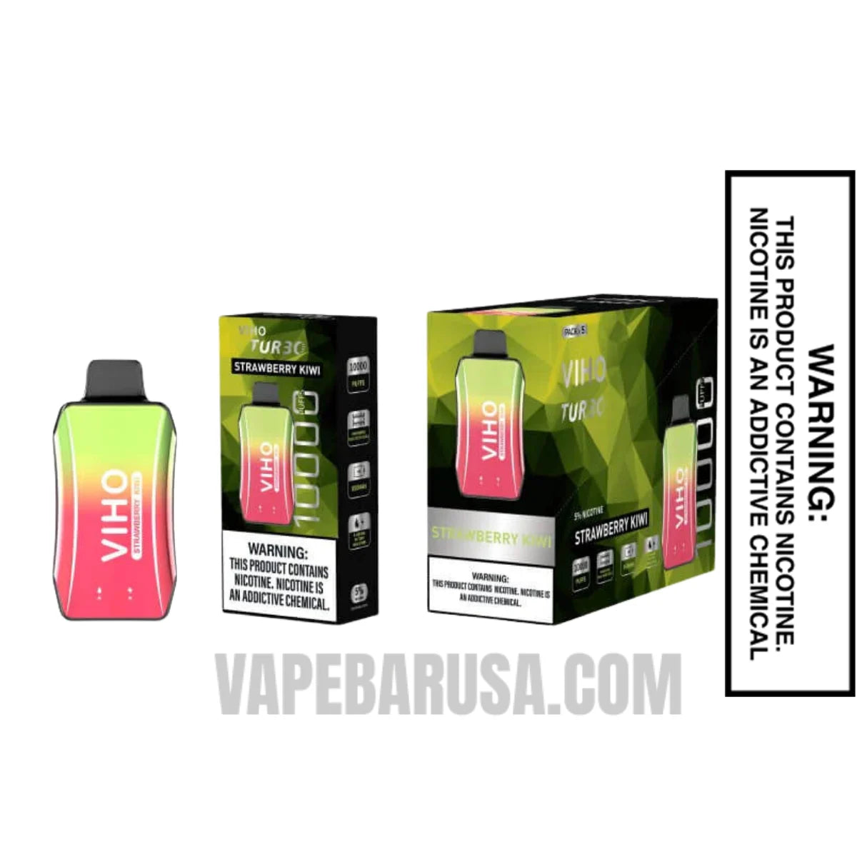 Strawberry Kiwi VIHO Turbo Vape 10000 Puffs With Bundle Pack Strawberry Kiwi VIHO Turbo Vape 10000 Puffs With Bundle Pack