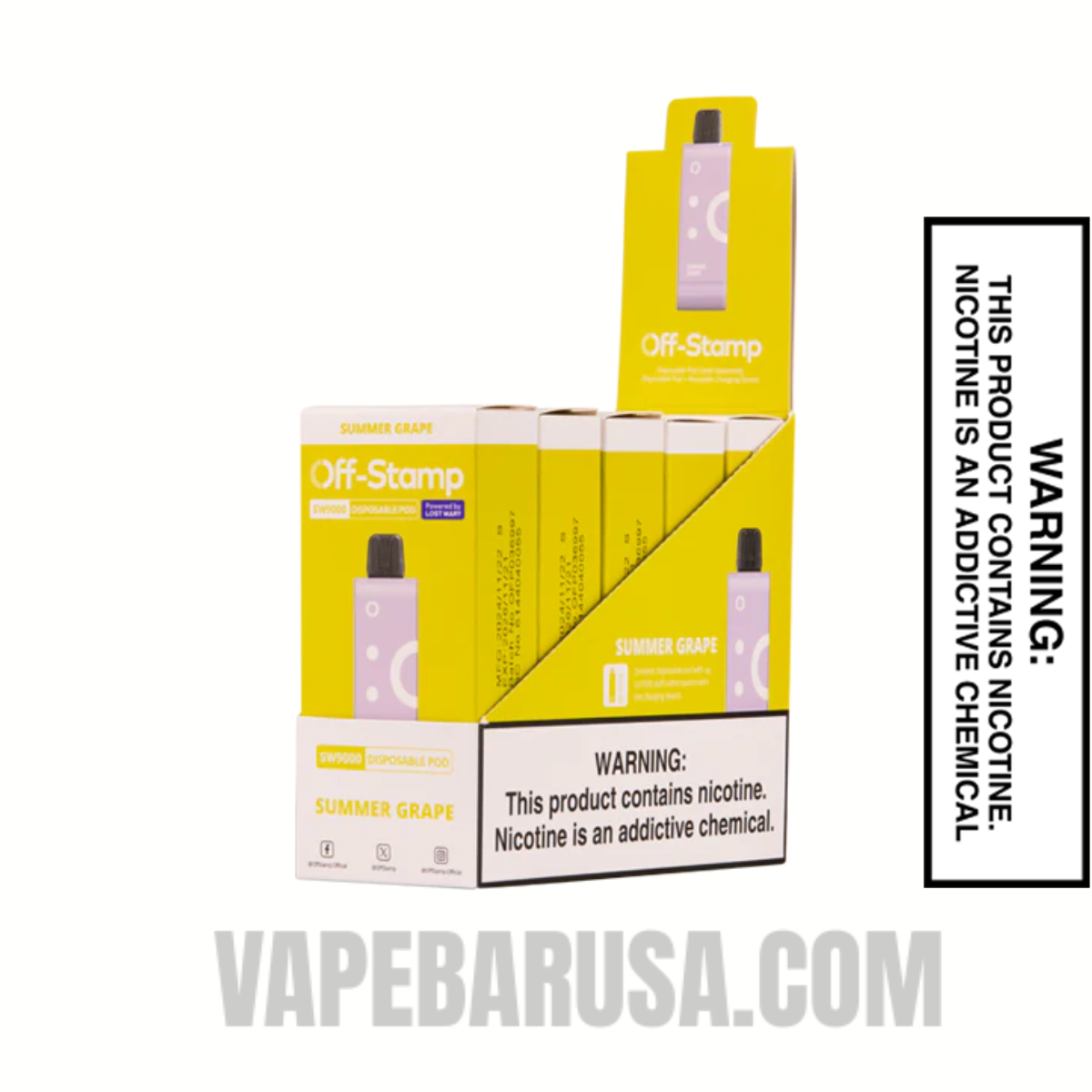 Summer Grape Off Stamp SW9000 Disposable Pod With Bundle Pack Summer Grape Off Stamp SW9000 Disposable Pod With Bundle Pack