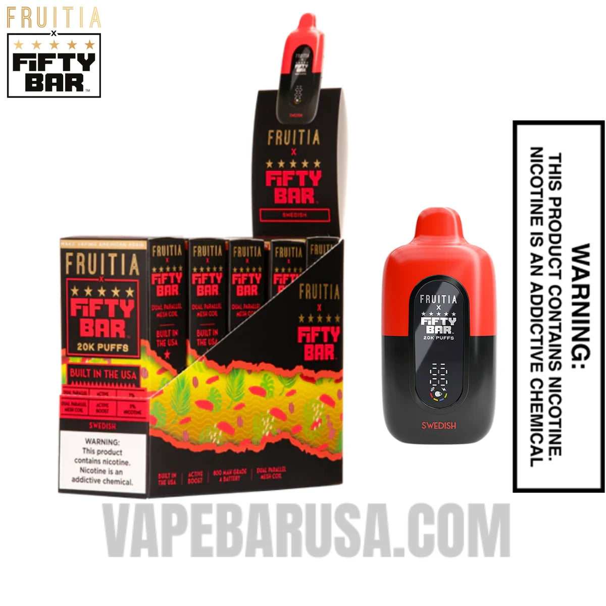 Swedish Fruitia X Fifty Bar 20K Vape With Bundle Pack Swedish Fruitia X Fifty Bar 20K Vape With Bundle Pack