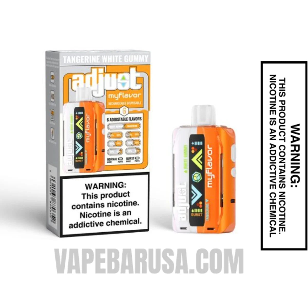 Tangerine White Gummy Adjust MyFlavor 40K Disposable Vape With Package Box Tangerine White Gummy Adjust MyFlavor 40K Disposable Vape With Package Box