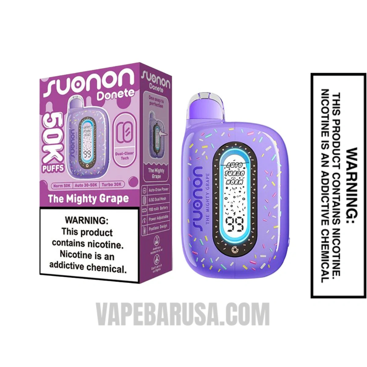 The Mighty Grape Suonon Donete 50k Disposable Vape With Package Box The Mighty Grape Suonon Donete 50k Disposable Vape With Package Box