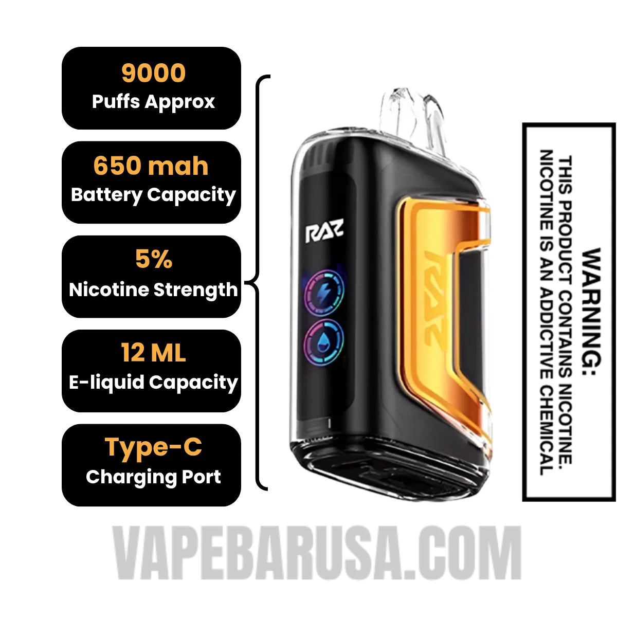 Tobacco RAZ TN9000 Disposable Vape Specifications Tobacco RAZ TN9000 Disposable Vape Specifications