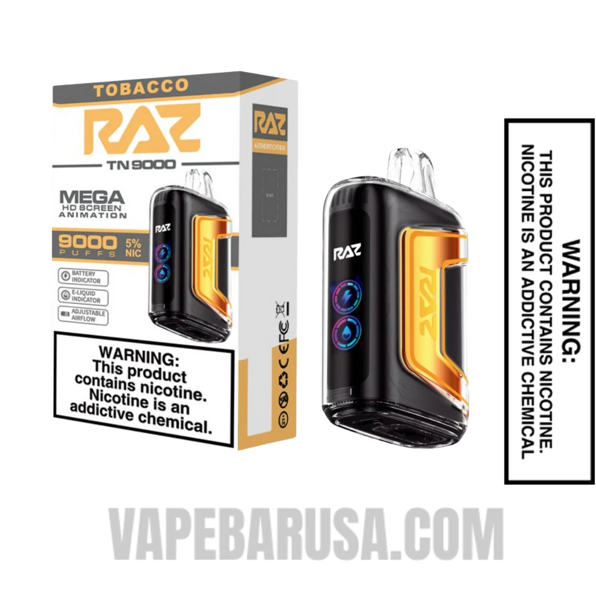 Tobacco RAZ TN9000 Disposable Vape With Package Box With Bundle Pack Tobacco RAZ TN9000 Disposable Vape With Package Box With Bundle Pack