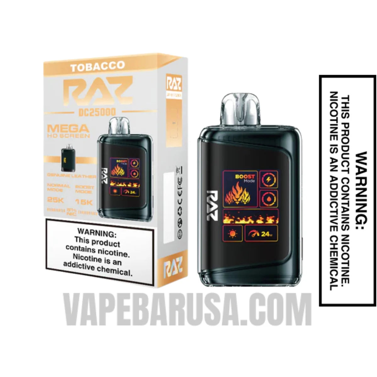 Tobacco RAZ DC25000 Disposable Vape With Package Box Tobacco RAZ DC25000 Disposable Vape With Package Box
