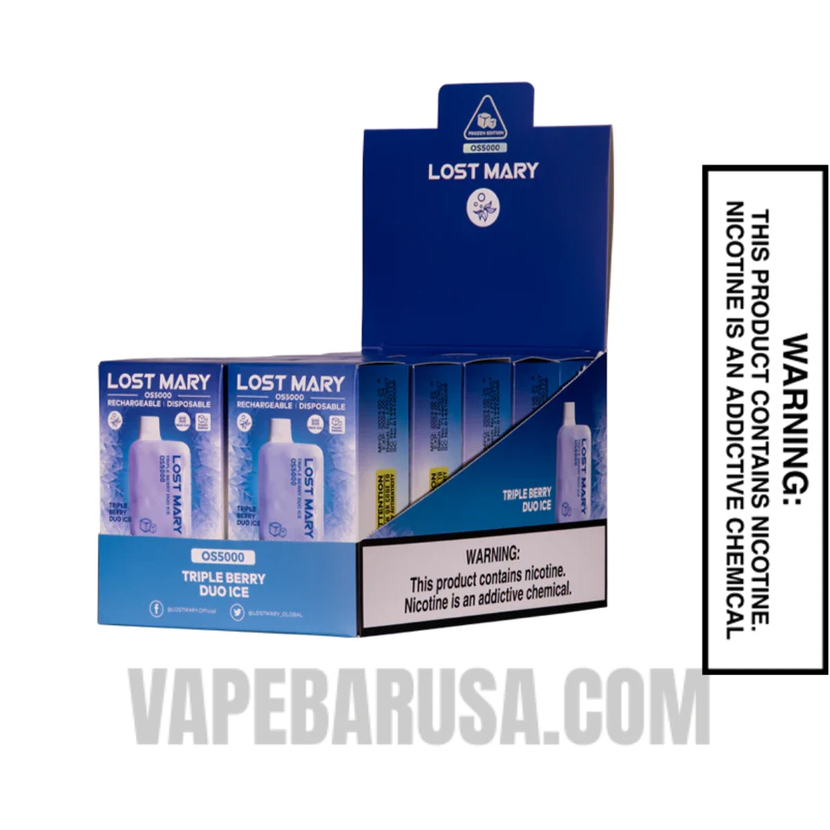 Triple Berry Duo Ice Lost Mary OS50000 Zero Nicotine Vape With Bundle Pack Triple Berry Duo Ice Lost Mary OS50000 Zero Nicotine Vape With Bundle Pack