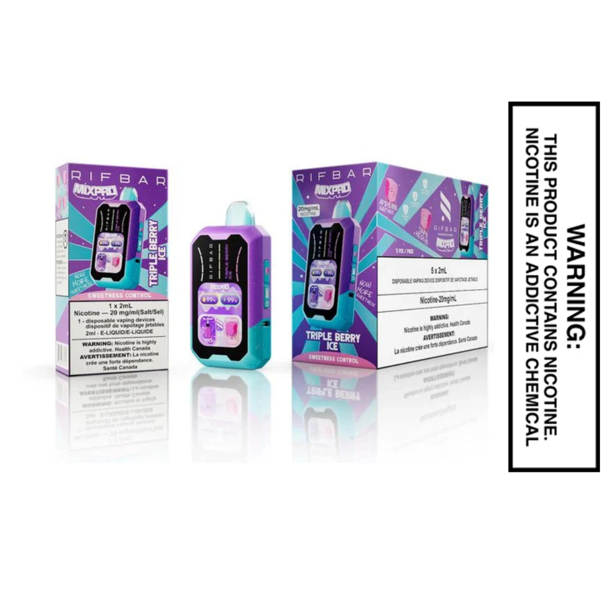 Triple Berry Ice Rifbar MixPro Sweet 40K Disposable Vape With Bundle Box Triple Berry Ice Rifbar MixPro Sweet 40K Disposable Vape With Bundle Box