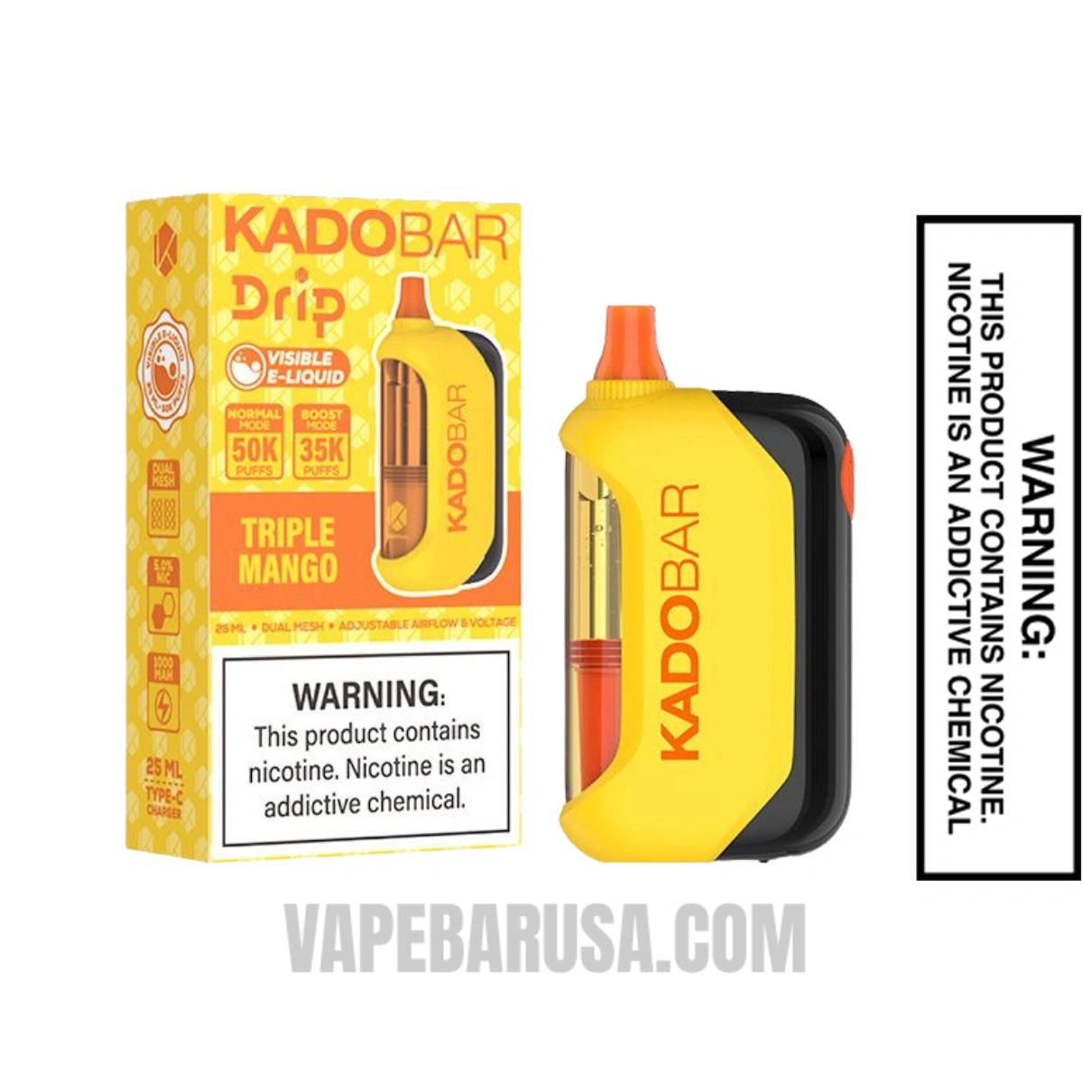 Triple Mango Kado Bar Drip 50K Disposable Vape With Package Box Triple Mango Kado Bar Drip 50K Disposable Vape With Package Box