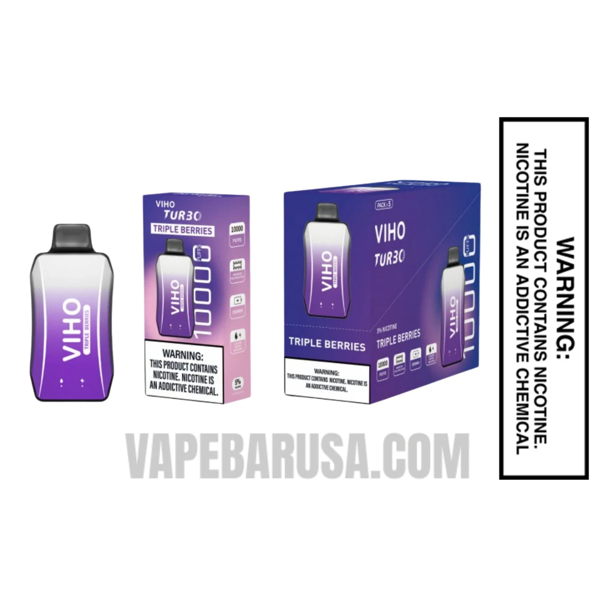 Triple Berries VIHO Turbo Vape 10000 Puffs With Bundle Pack Triple Berries VIHO Turbo Vape 10000 Puffs With Bundle Pack