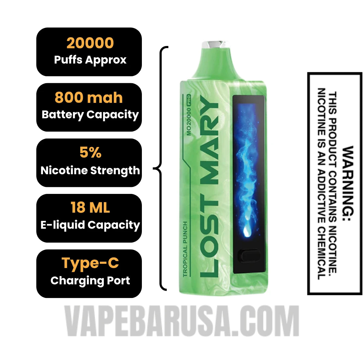 Tropical Punch Lost Mary MO20000 Disposable Vape Specifications Tropical Punch Lost Mary MO20000 Disposable Vape Specifications