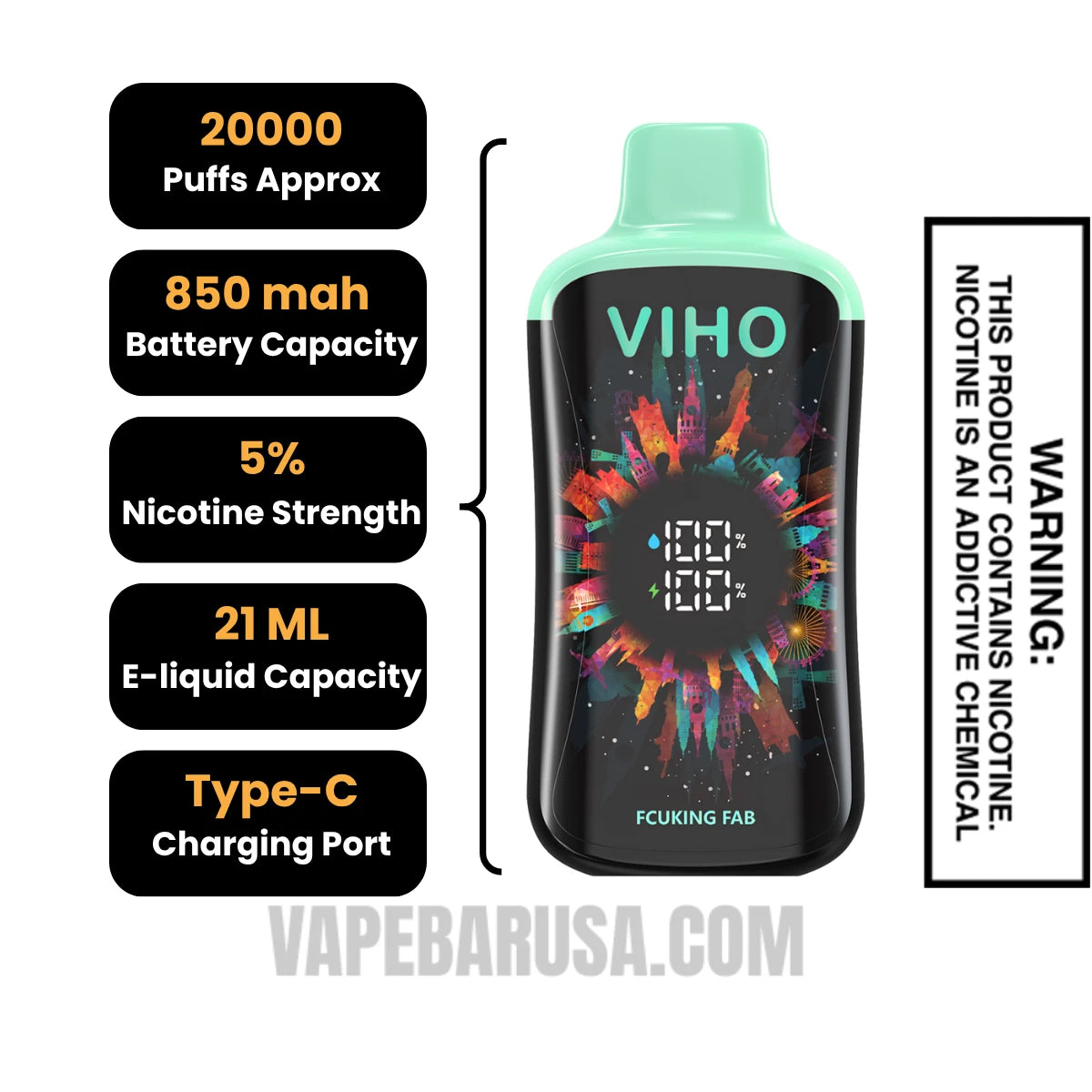 Fcuking Fab VIHO Supercharge Pro Disposable Vape Specifications Fcuking Fab VIHO Supercharge Pro Disposable Vape Specifications