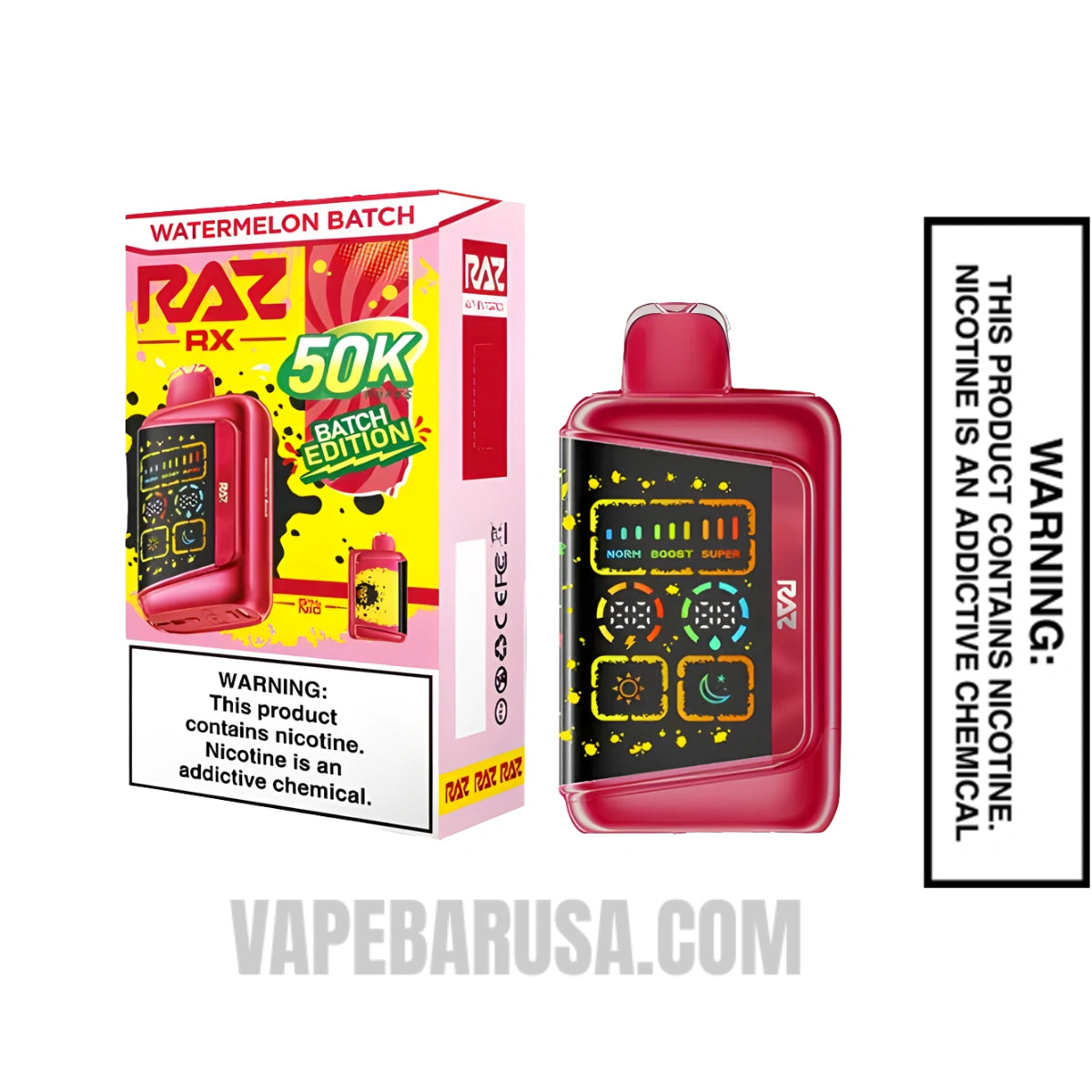Watermelon Batch RAZ RX50K Disposable Vape With Package Box Watermelon Batch RAZ RX50K Disposable Vape With Package Box