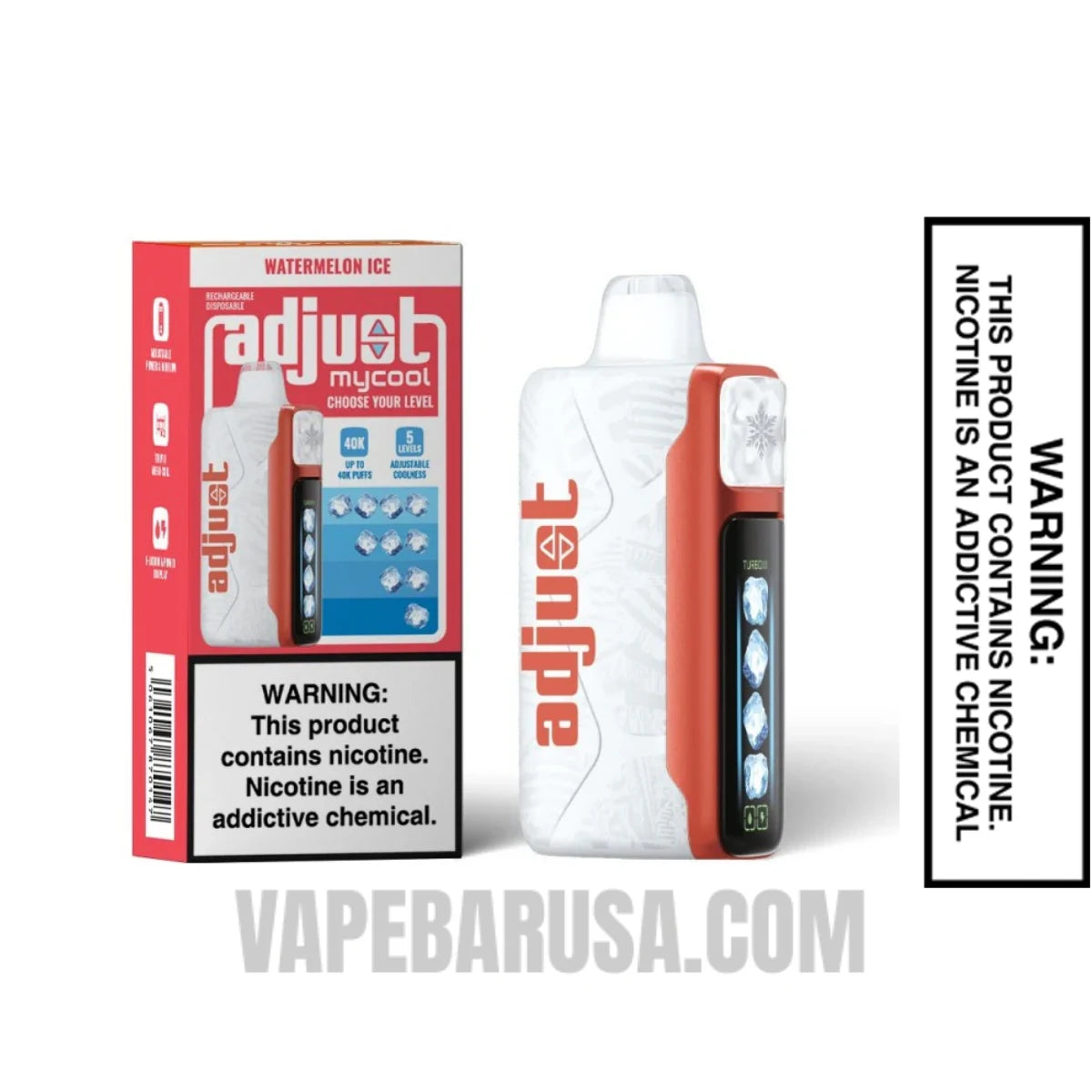 Watermelon Ice Adjust MyCool 40K Disposable Vape With Package Box Watermelon Ice Adjust MyCool 40K Disposable Vape With Package Box