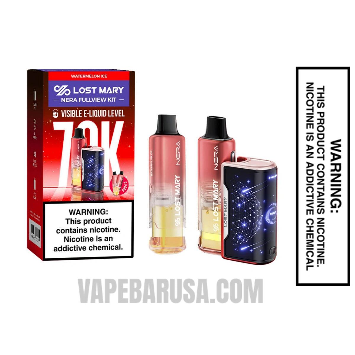 Watermelon Ice Lost Mary Nera Fullview 70K Disposable Kit With Package Box Watermelon Ice Lost Mary Nera Fullview 70K Disposable Kit With Package Box