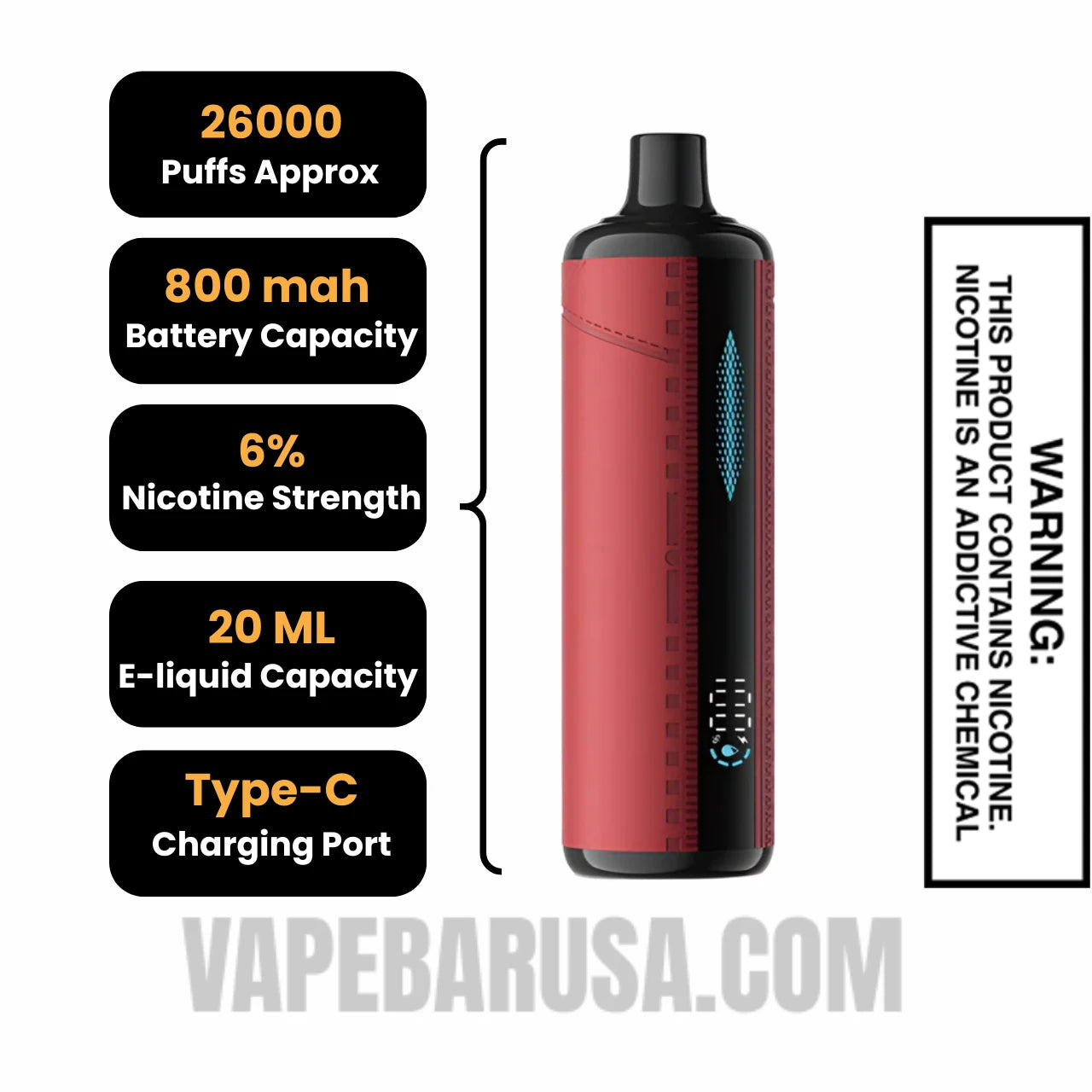 Watermelon Ice Lost Mary x Urban Tale E Hookah Disposable Vape Specifications Watermelon Ice Lost Mary x Urban Tale E Hookah Disposable Vape Specifications